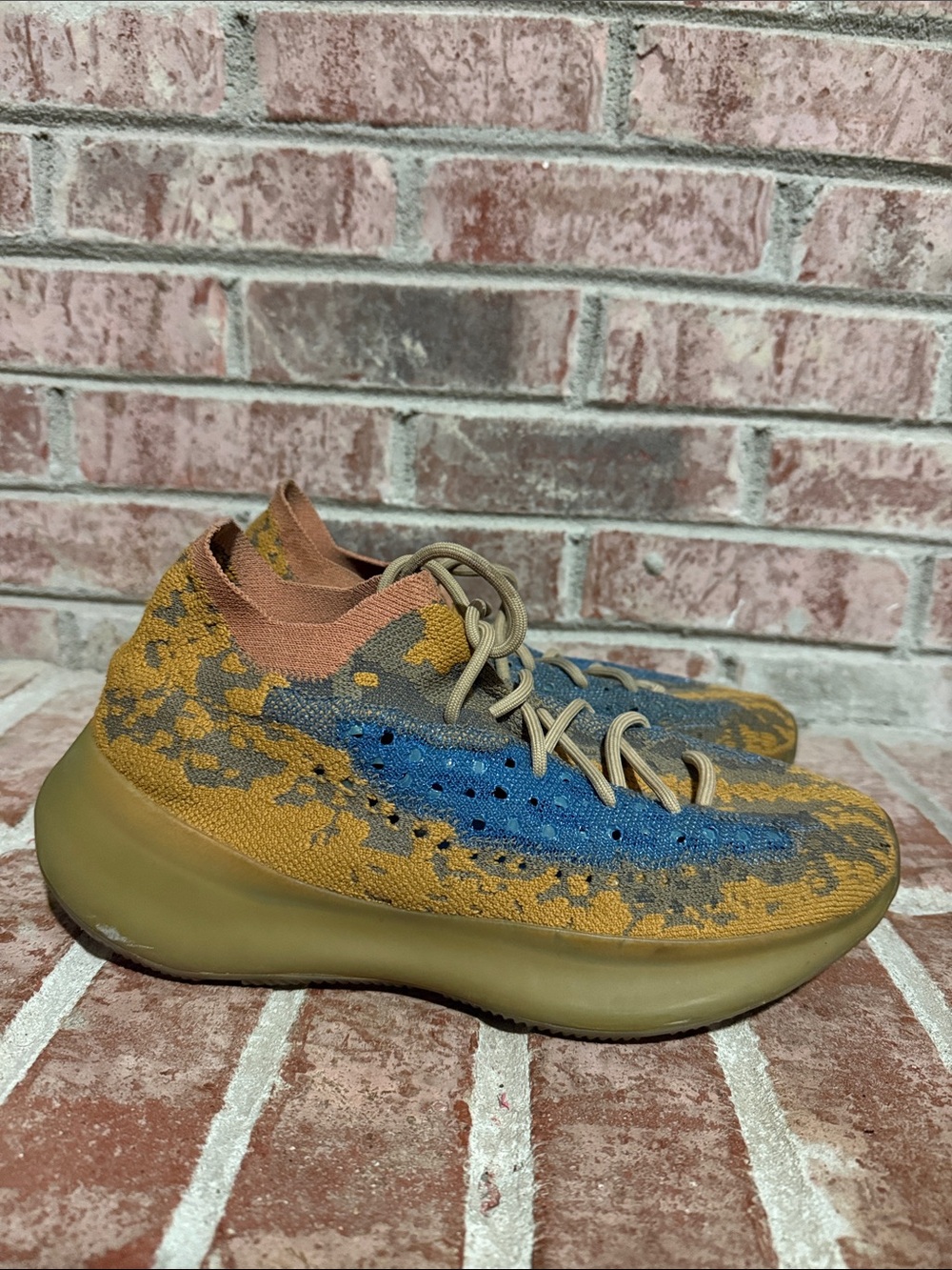 Yeezy 380 Men's Performance Knit Runner - Blue & Tan size 9.5